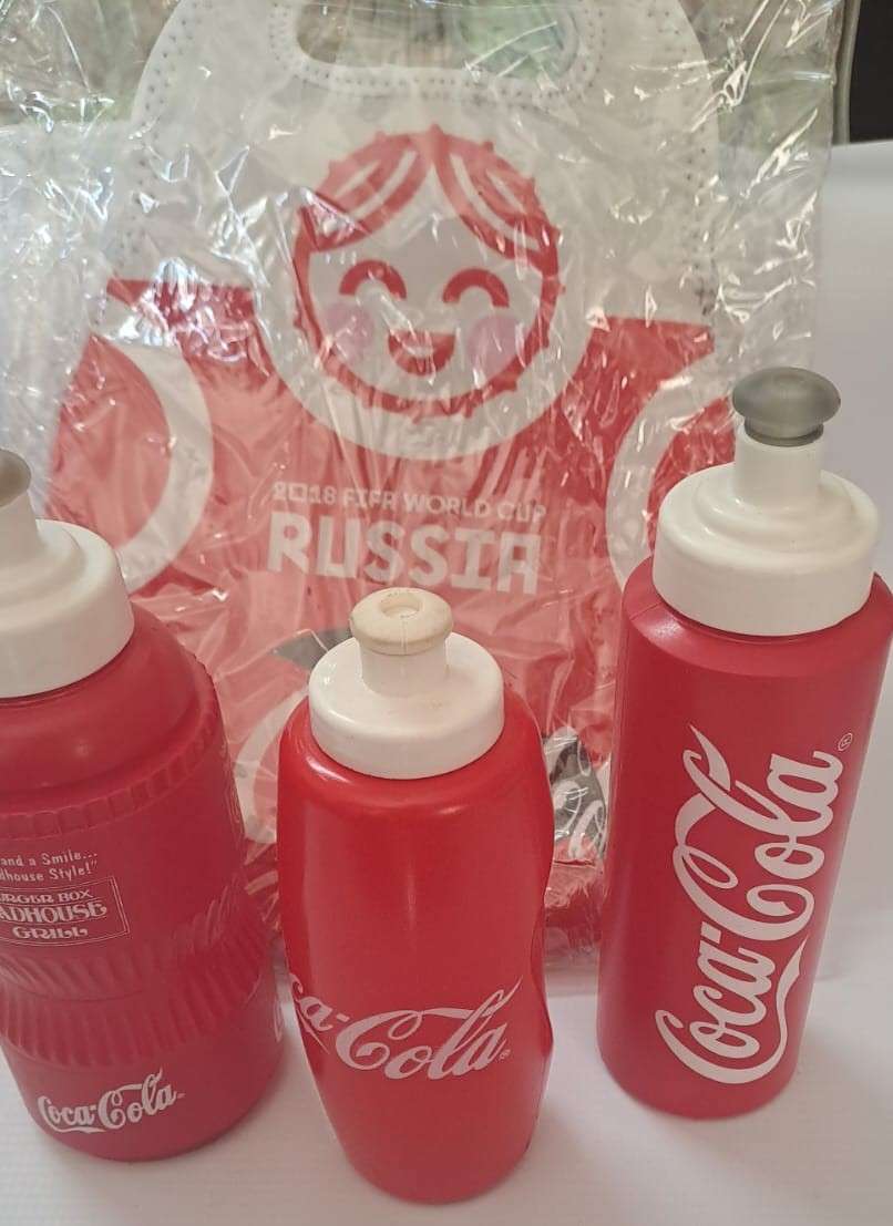 Coke - Coca Cola Combo 3 x Water bottle + New Coke Carry bag Russia 2018
