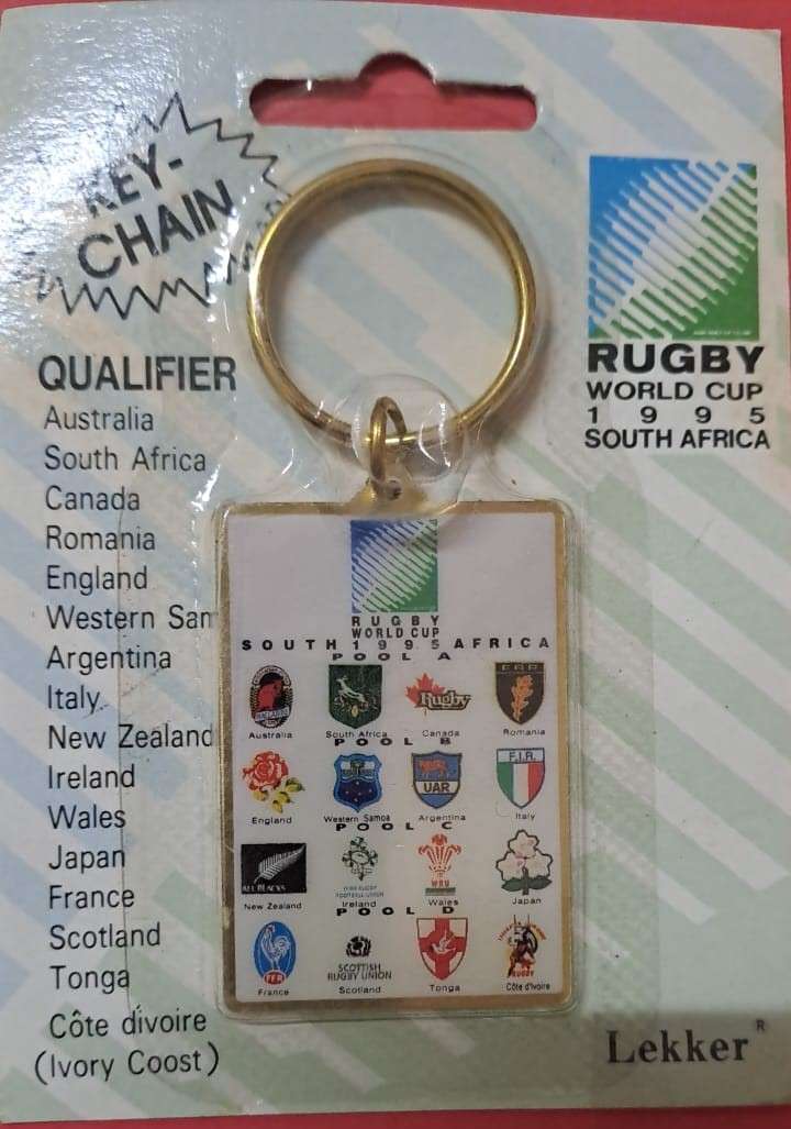 South Africa Rugby - 1995 WC Keyring for collectors, sealed on card.