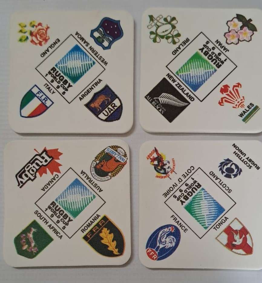 South Africa Rugby - 1995 WC Coasters for collectors (4 pack).
