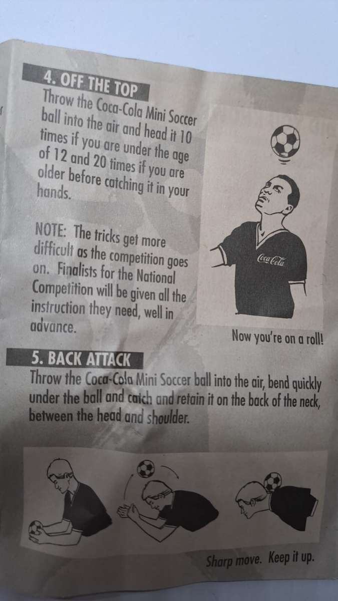 Coke - Coca Cola Mini Coke Soccer Ball. Kick-A-Trick Challenge