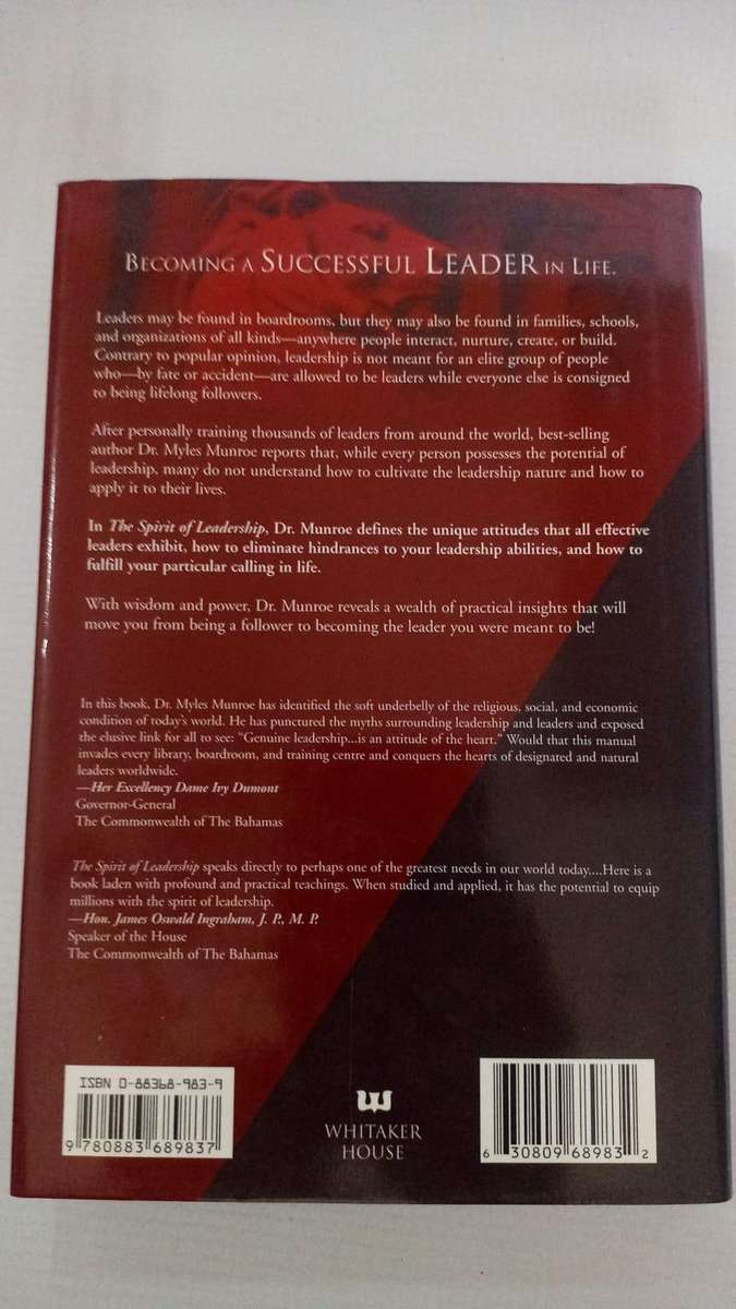 Book - Dr. Myles Munroe - The Spirit of leadership. (Hard cover).