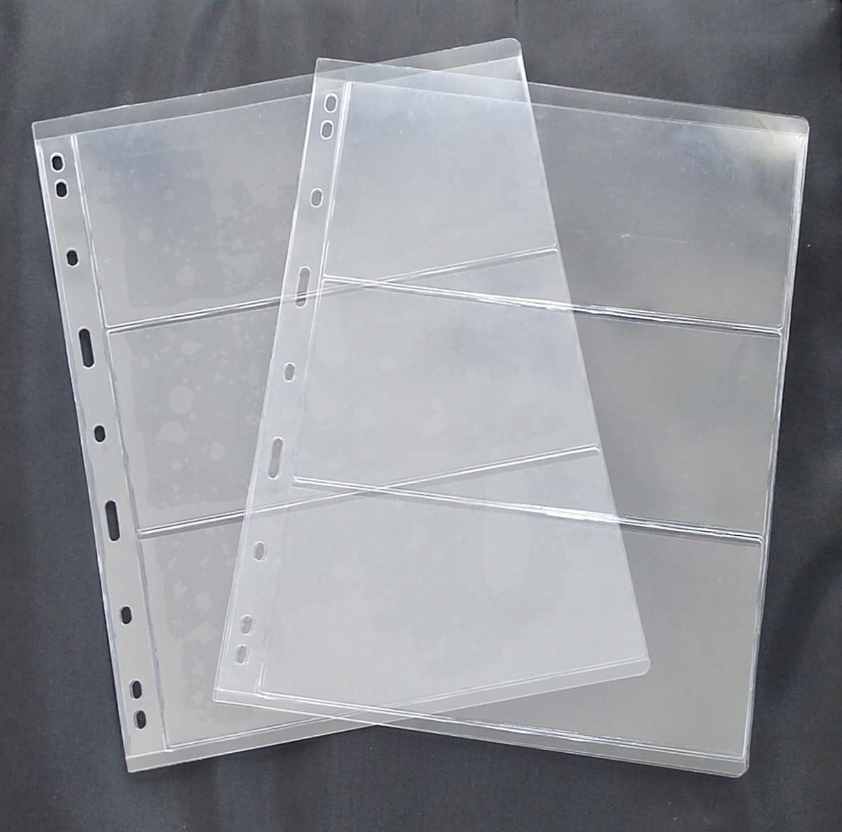 10pcs A4 Nine Holes, BANKNOTE Album PAGE, 3 POCKET. Hard!!!
