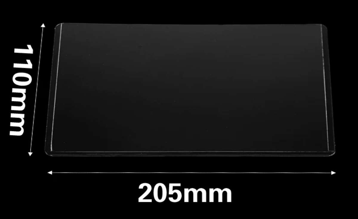 Banknote hard plastic folder, 205mm x 110mm.