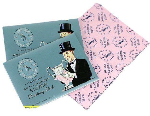 Silver polishing cloth. 12.5cm x 17.5cm.
