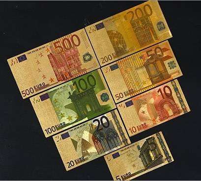 5 Euro To 500 Euro 24k Gold Plated Replica Banknotes