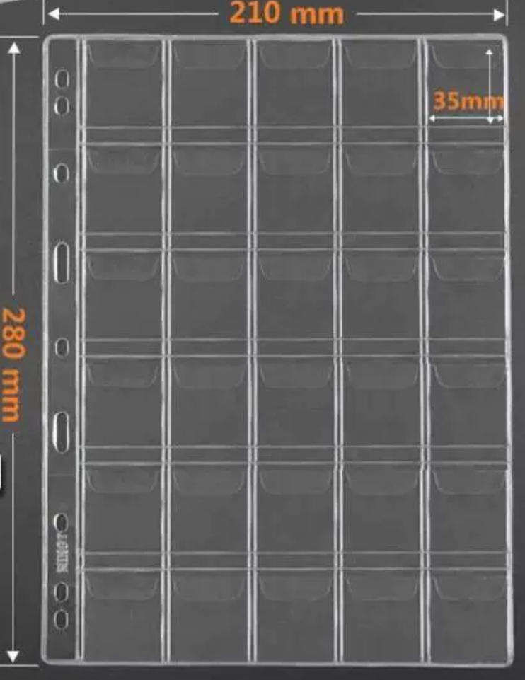 10pcs A4 Universal Coin Album pegs, 30 Pocket Page.