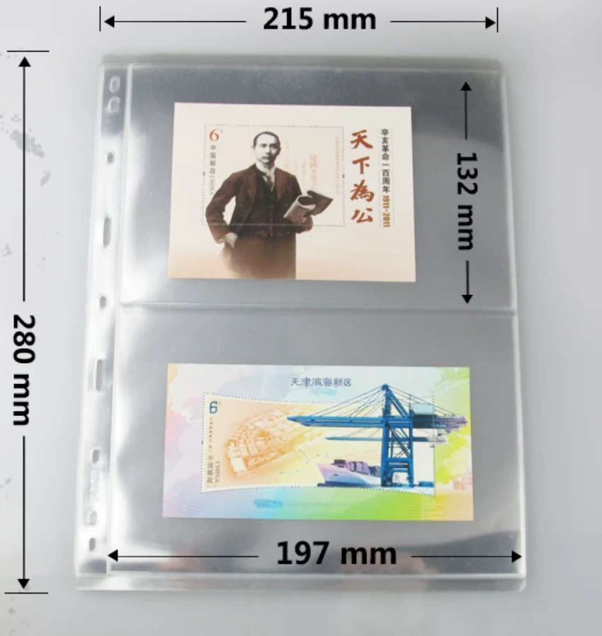 10pcs A4 Nine Holes, Banknote Album Page.2 Pockets. Hard!!!