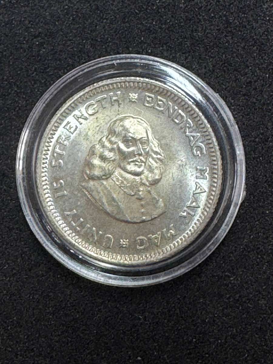 1963 South African 5c Silver Coin. UNC.