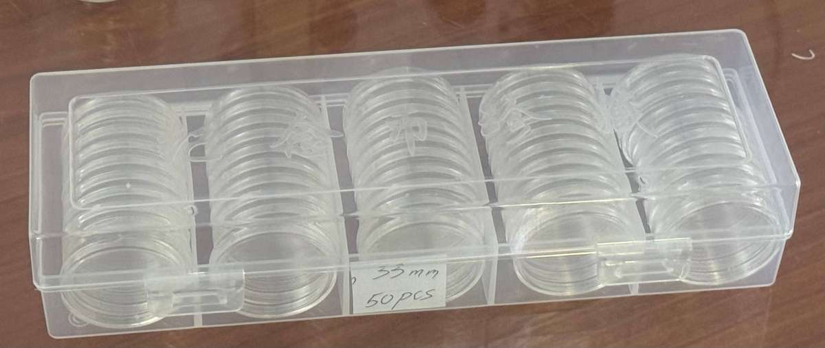 Coin Capsules 33mm, Box 50pcs. Fit Silver R1 Coin.