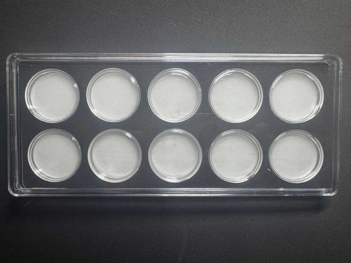 Coin Collection Box , Fit 5 Shillings or Crowns . Inside is 10pcs 39mm coin capsule