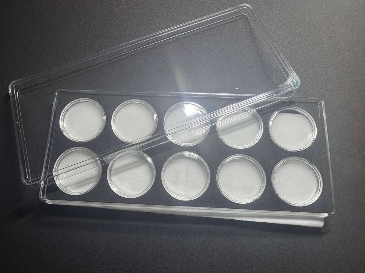 Coin Collection Box , Fit 5 Shillings or Crowns . Inside is 10pcs 39mm coin capsule