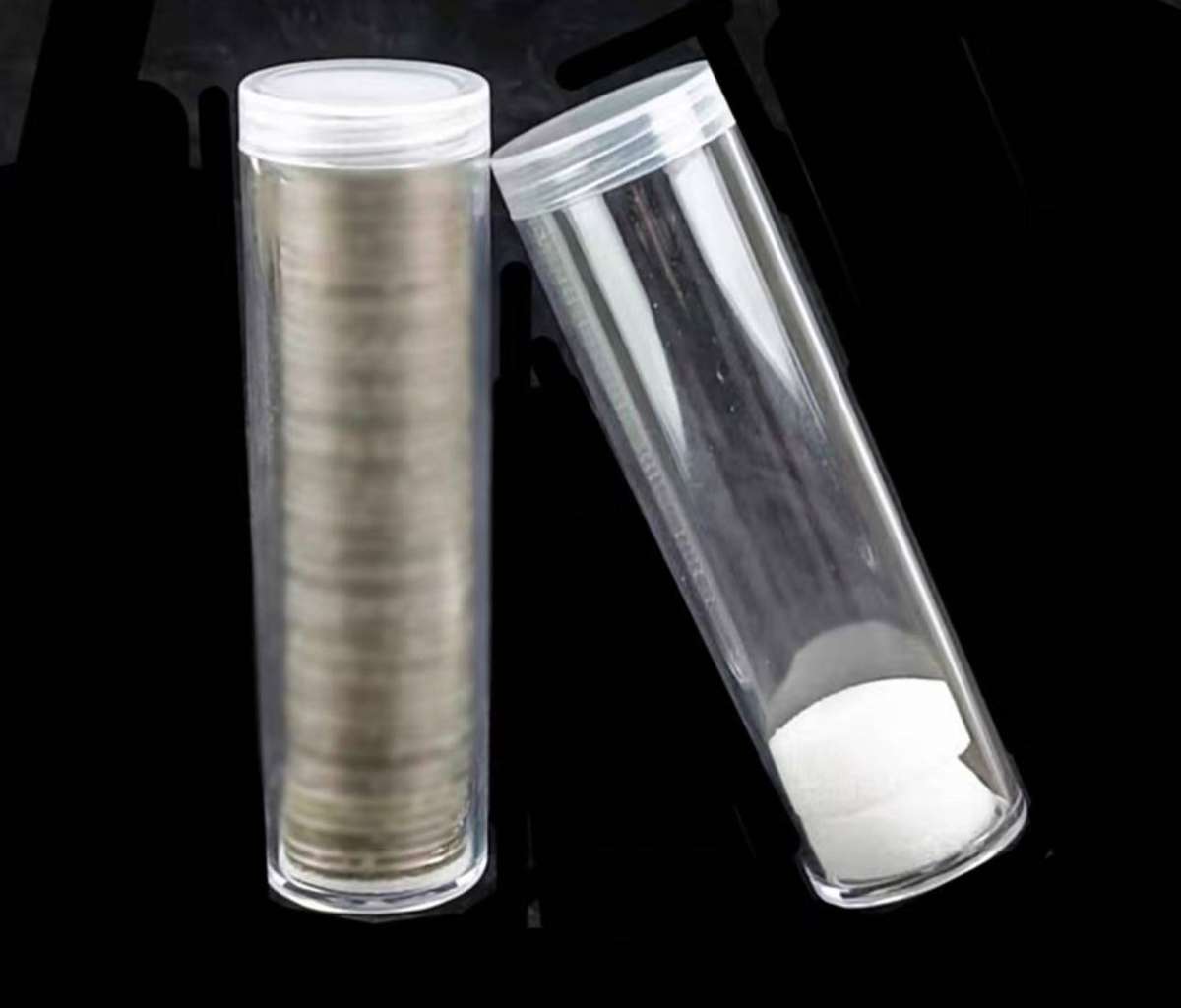 27mm coin tube clear.