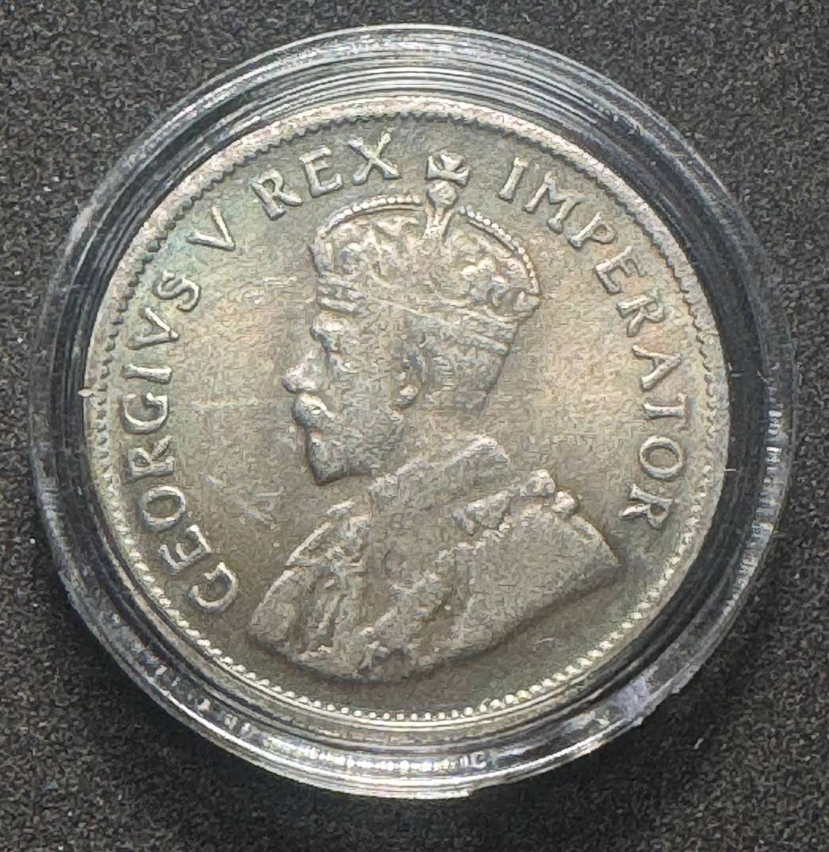 1931 South African Union Shilling, Silver Plated Brass Replica