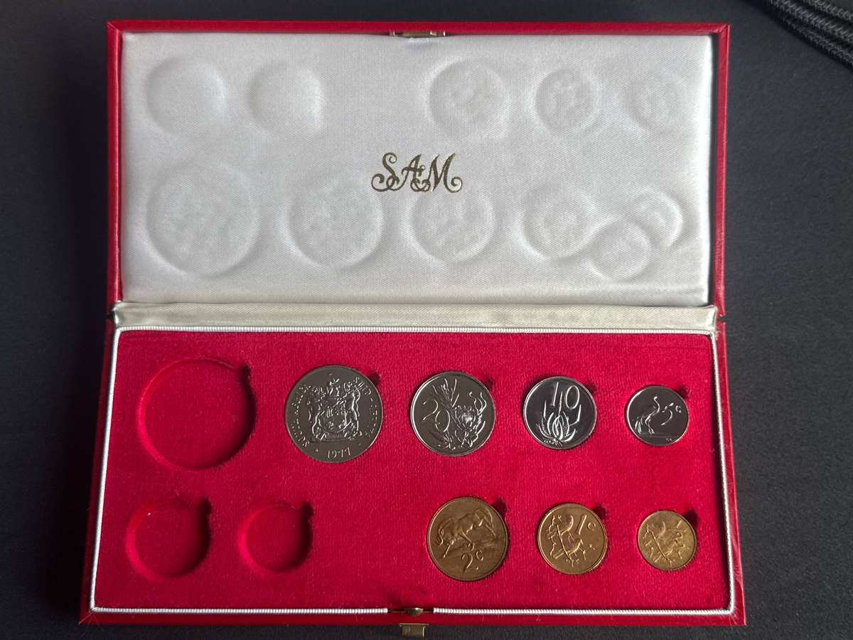 1977 South African 50c to 1/2c Proof Set.