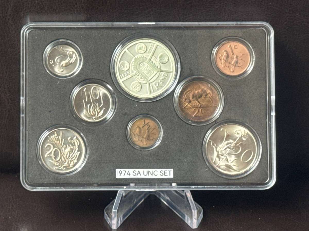 1974 South Africa UNC SET. R1 Silver.