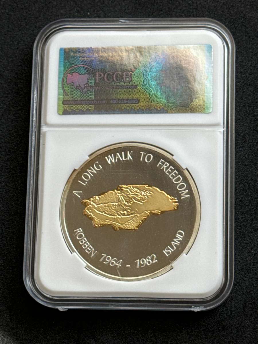 Nelson Mandela - Robben Island Long Walk to Freedom - Silver plated and 24KT Layered Gold