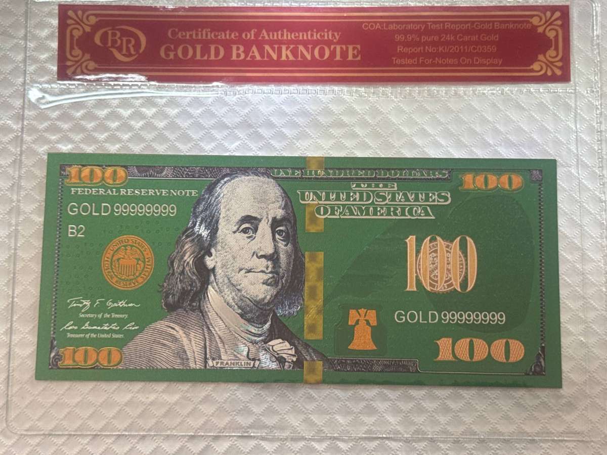 Green gold foil version: $100. Plastic replica.