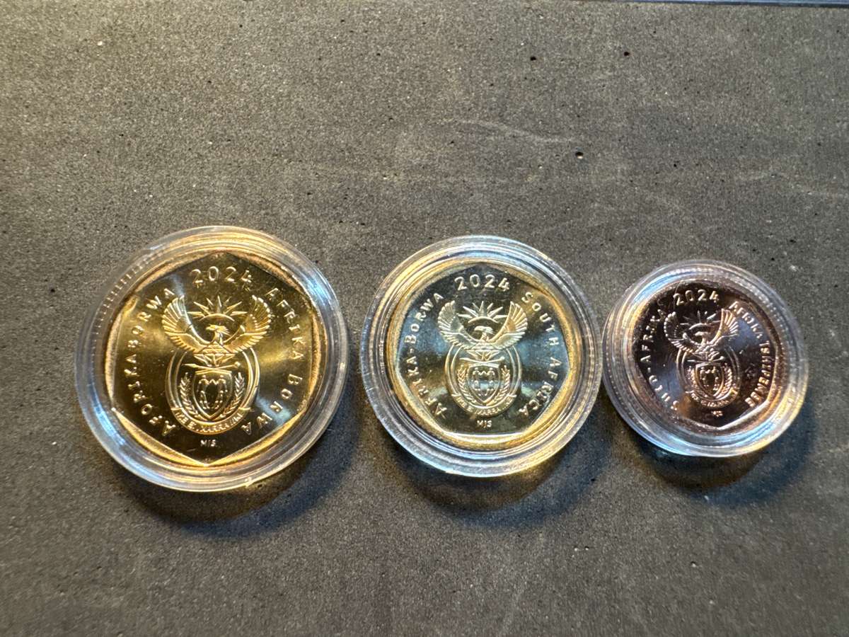 2024 South Africa Coins. 50c, 20c, 10c UNC.