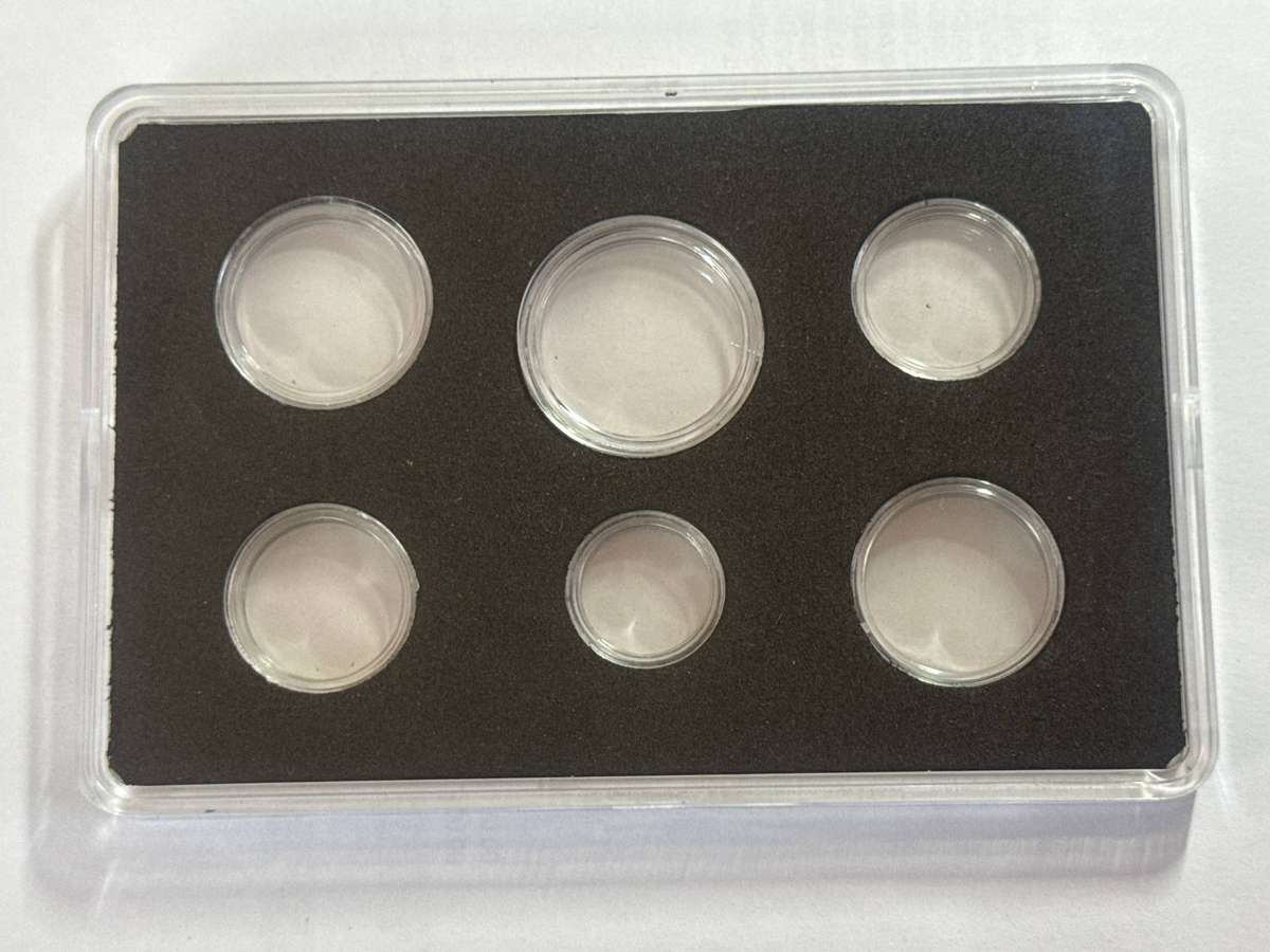 Coin Capsules Box, Fit RSA R5 To 10c. (No Coins)