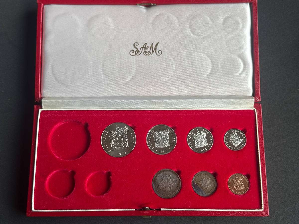 1975 South African 50c to 1/2c Proof Set.
