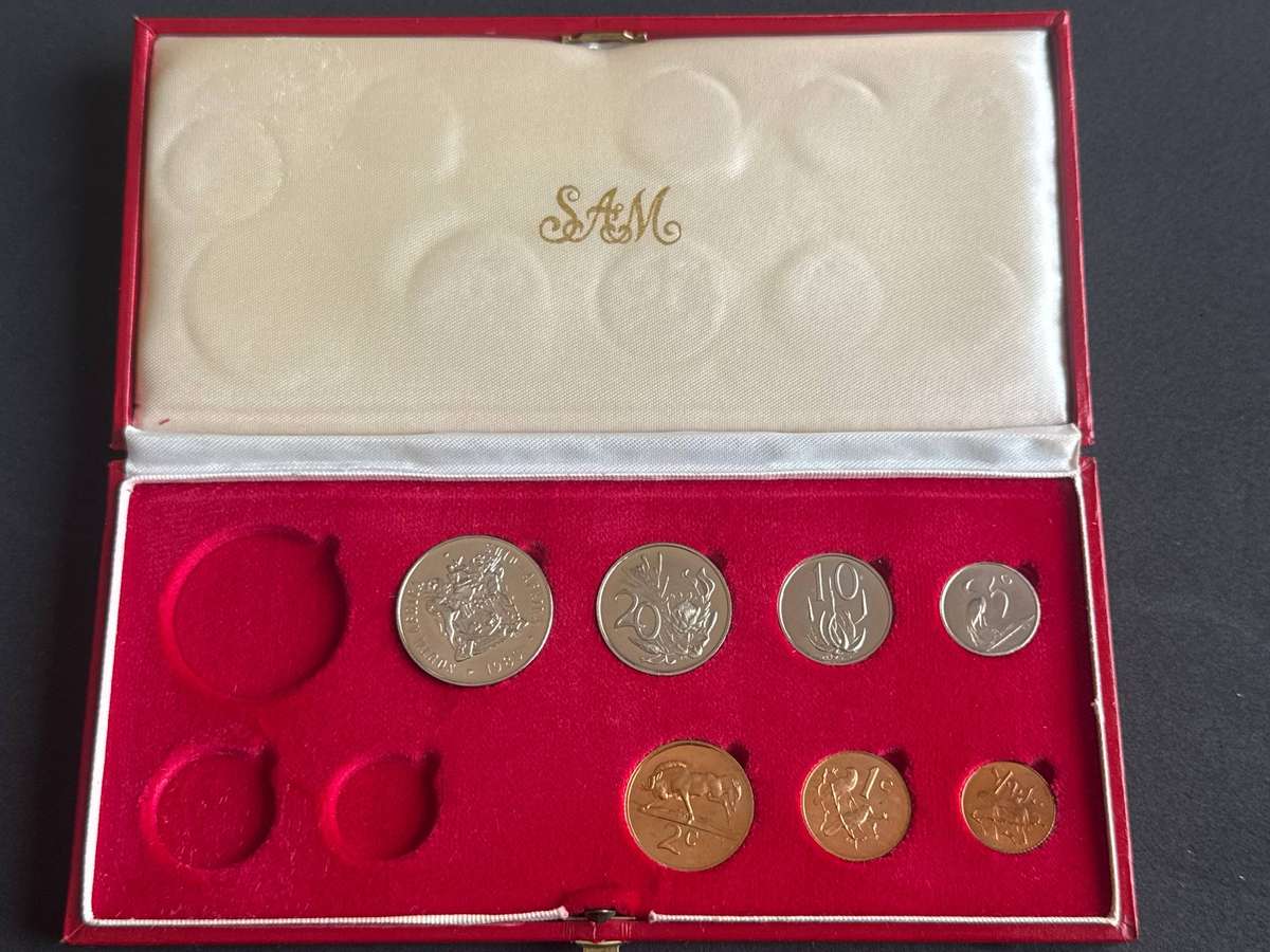 1980 South African 50c to 1/2c Proof Set.