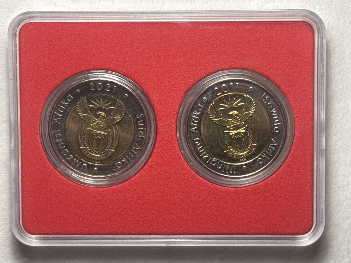 South Africa 2011 and 2021 R5 UNC.