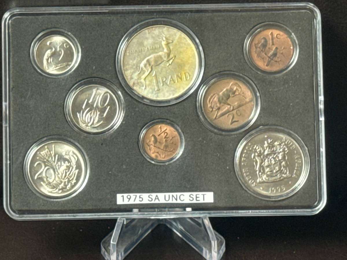 1975 South Africa UNC SET. R1 Silver.