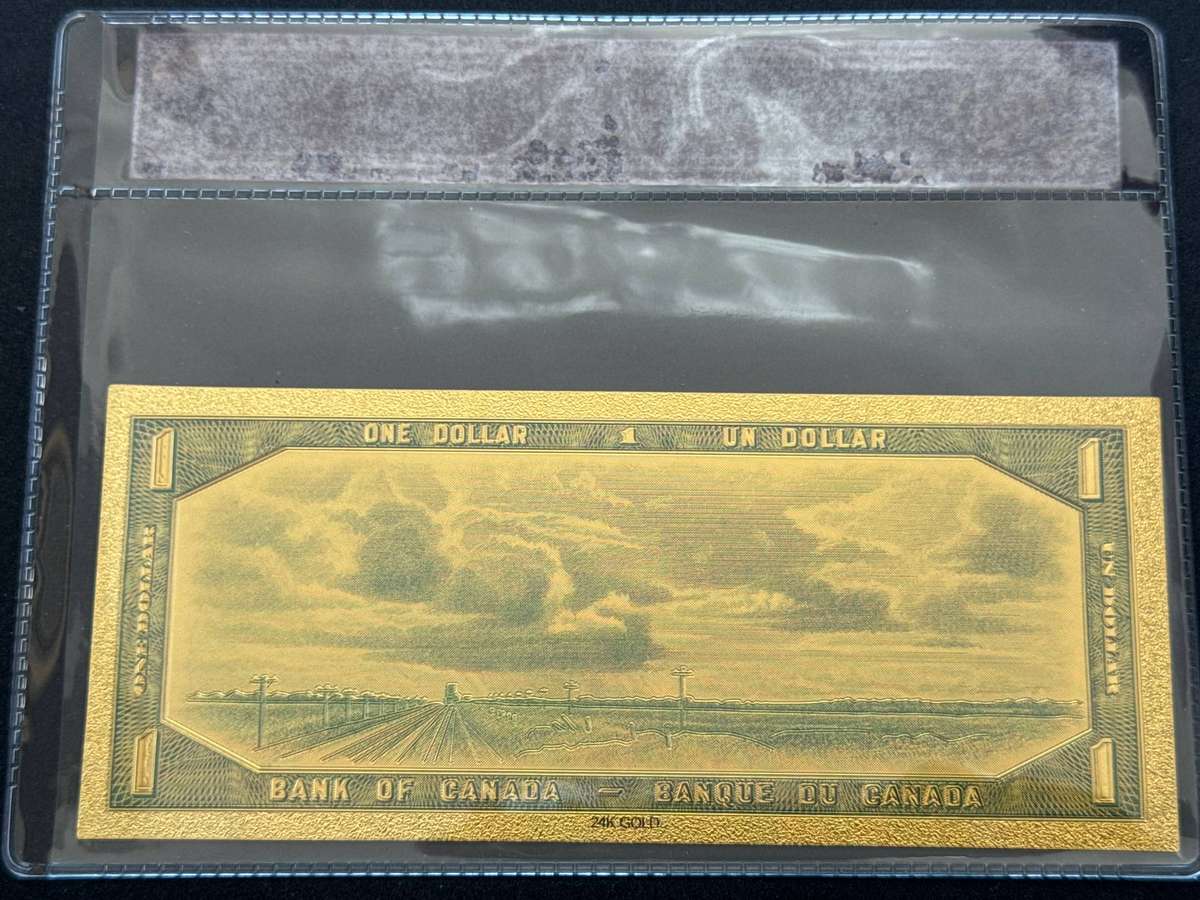 1954 Canada Gold 999999 Plated Replica of the One Dollar.