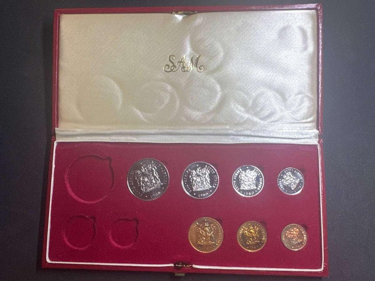 1980 South African 50c to 1/2c Proof Set.