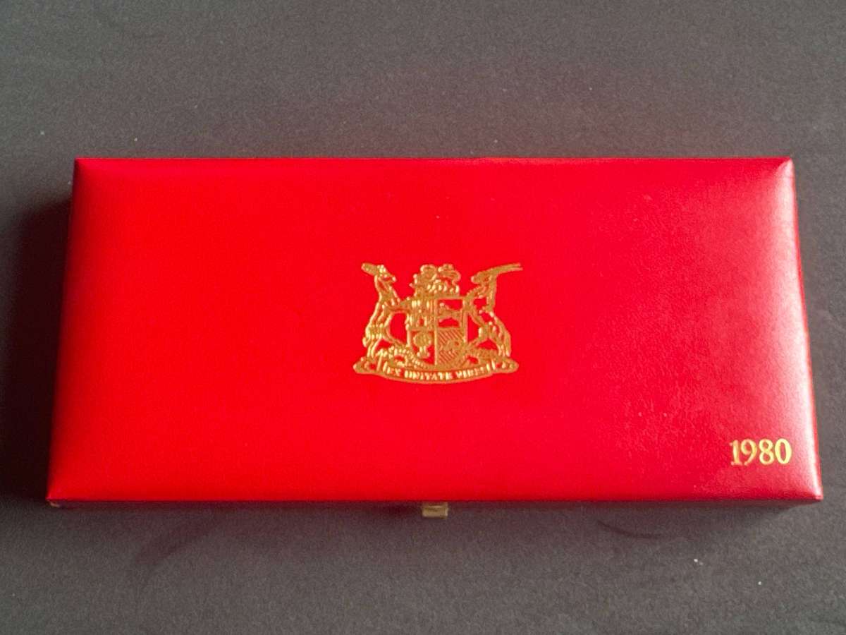 1980 South African 50c to 1/2c Proof Set.