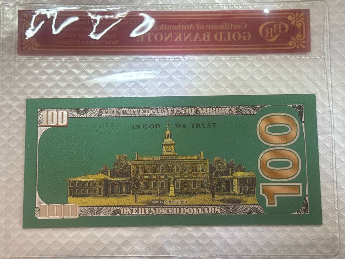 Green gold foil version: $100. Plastic replica.