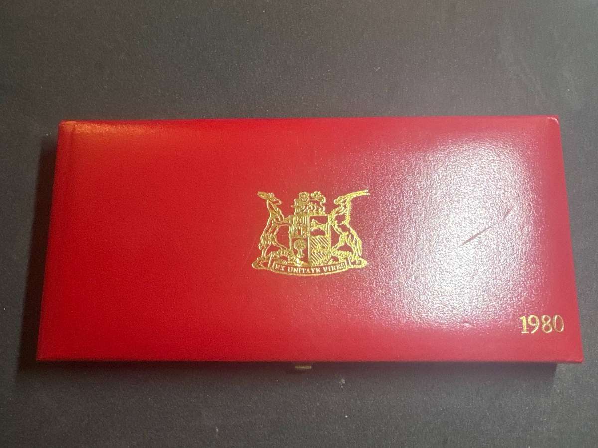 1980 South African 50c to 1/2c Proof Set.