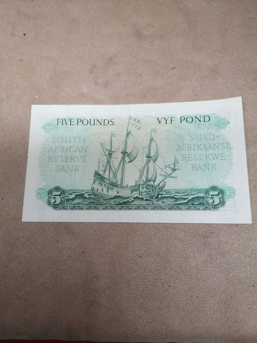 South Africa 1956 Five Pounds MH De Kock EF-AU Large Banknote