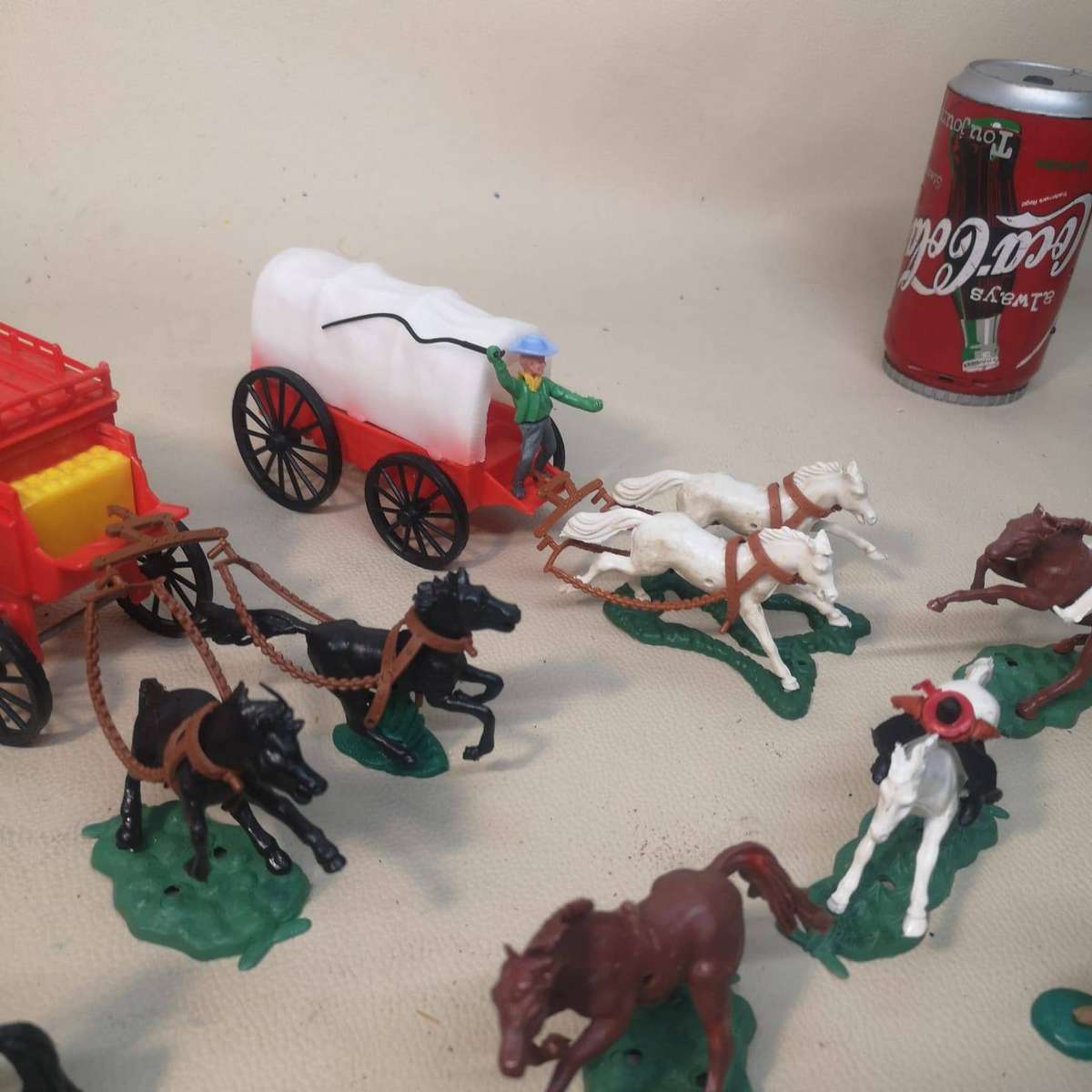 Vintage Swoppets Hong Kong Cowboys, Indians, Stagecoach & Wagon Collection