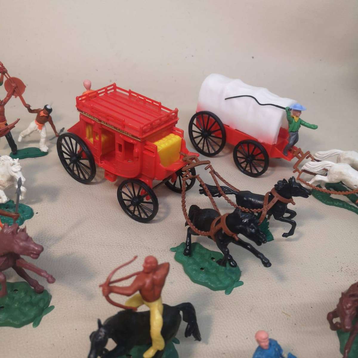 Vintage Swoppets Hong Kong Cowboys, Indians, Stagecoach & Wagon Collection