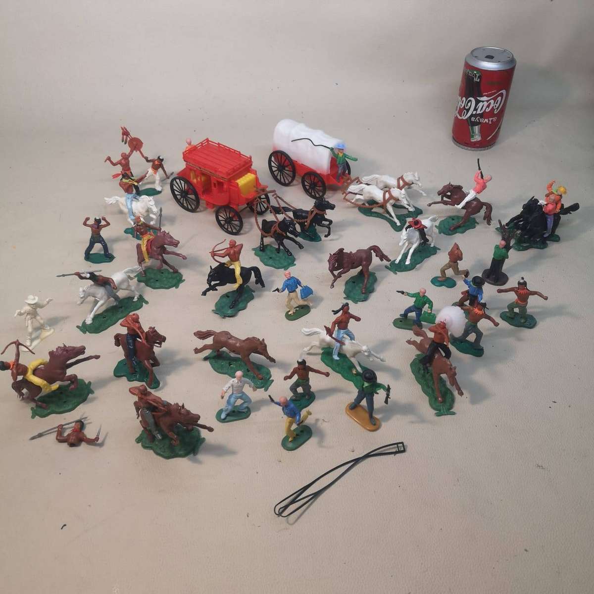 Vintage Swoppets Hong Kong Cowboys, Indians, Stagecoach & Wagon Collection