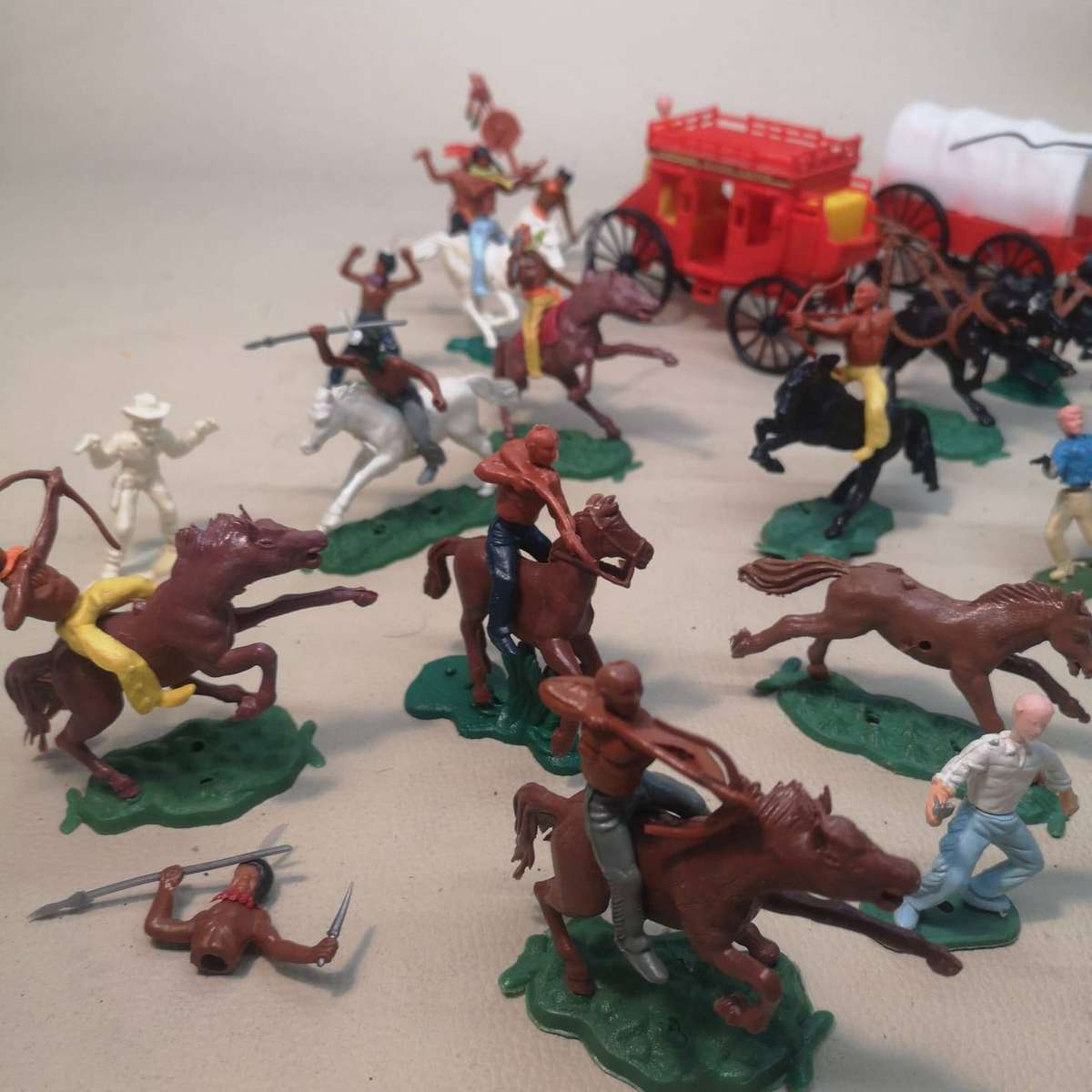 Vintage Swoppets Hong Kong Cowboys, Indians, Stagecoach & Wagon Collection