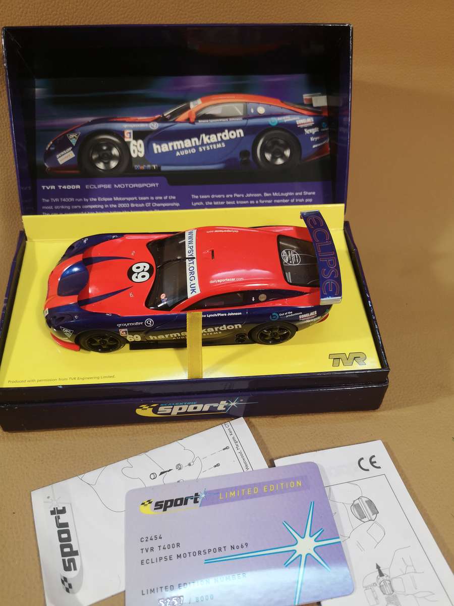 Scalextric 1/32 Sport Limited EditionC2454AT TVR T400R Eclipse Motorsport No. 69 British GT 2003