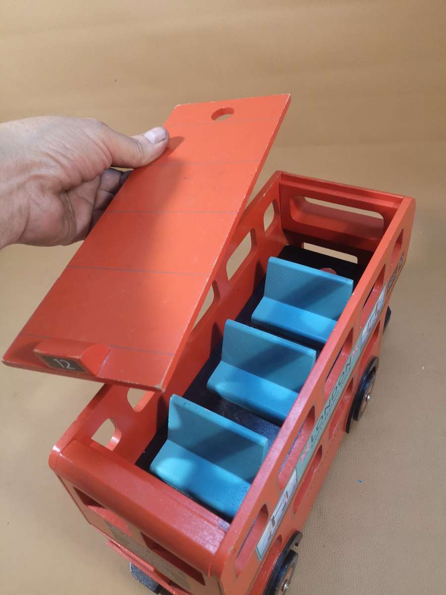 Large Papo Le Toy Van Budkins Wooden Red Double Decker London Bus - 360mm