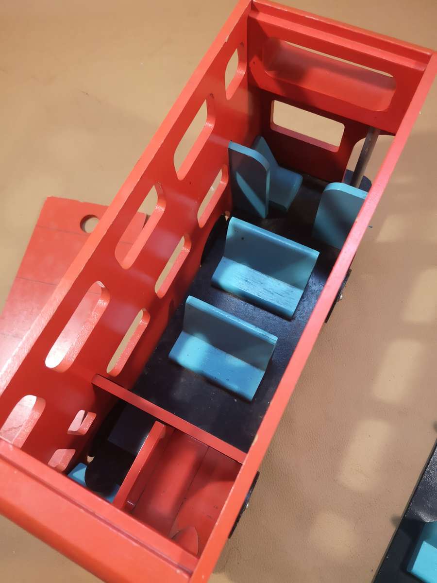 Large Papo Le Toy Van Budkins Wooden Red Double Decker London Bus - 360mm