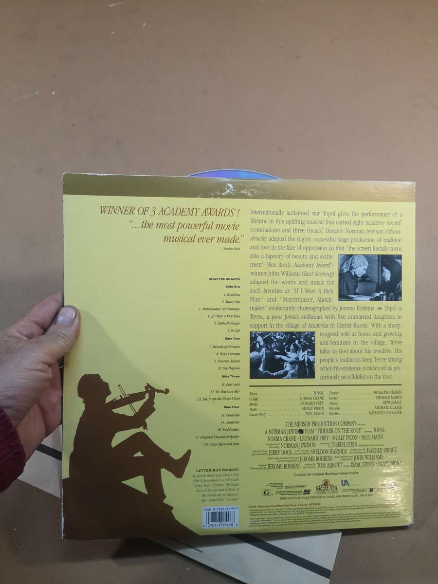 Fiddler on The Roof Letterbox Edition 2 Disc Set laserDisc