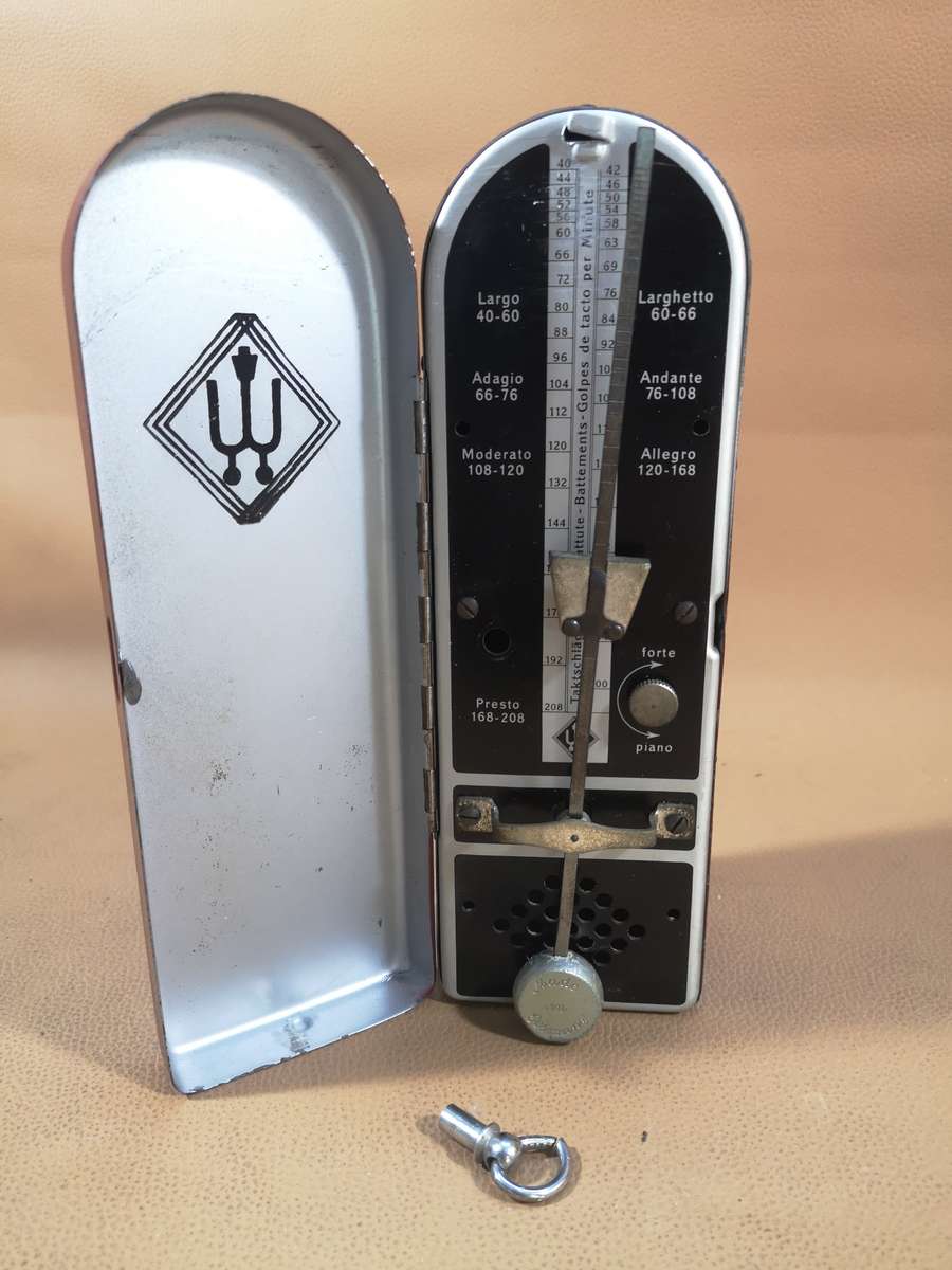 RARE Collectable Metal early Vintage German Wittner Piccolo Taktell Metronome 1910- 1920 Working