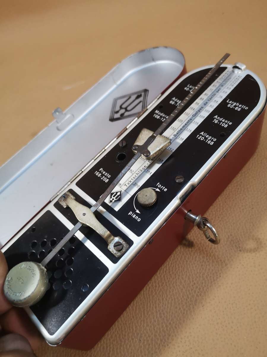 RARE Collectable Metal early Vintage German Wittner Piccolo Taktell Metronome 1910- 1920 Working
