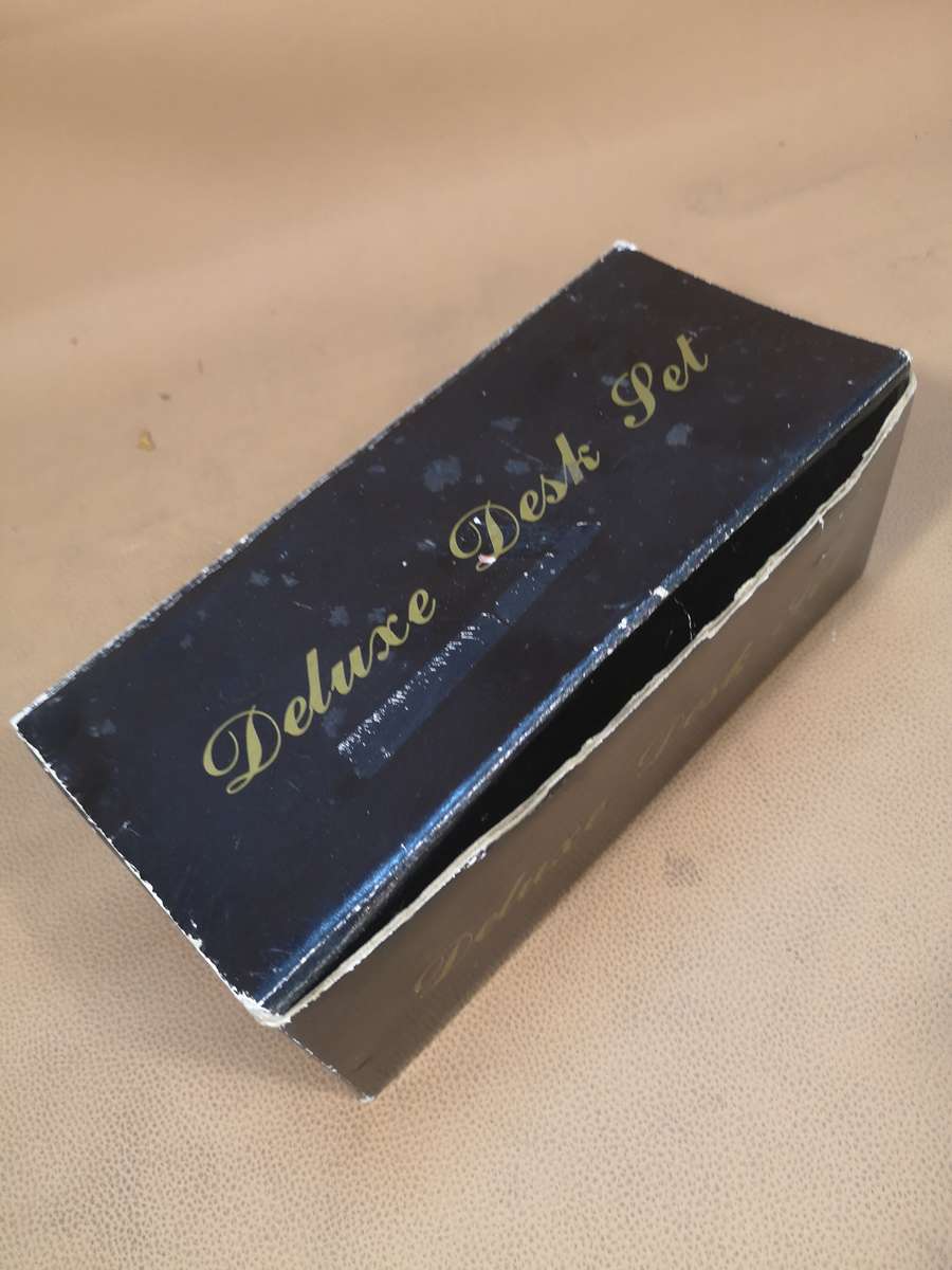 Vintage Marble Base Perpetual Calendar - Pen Desk Set