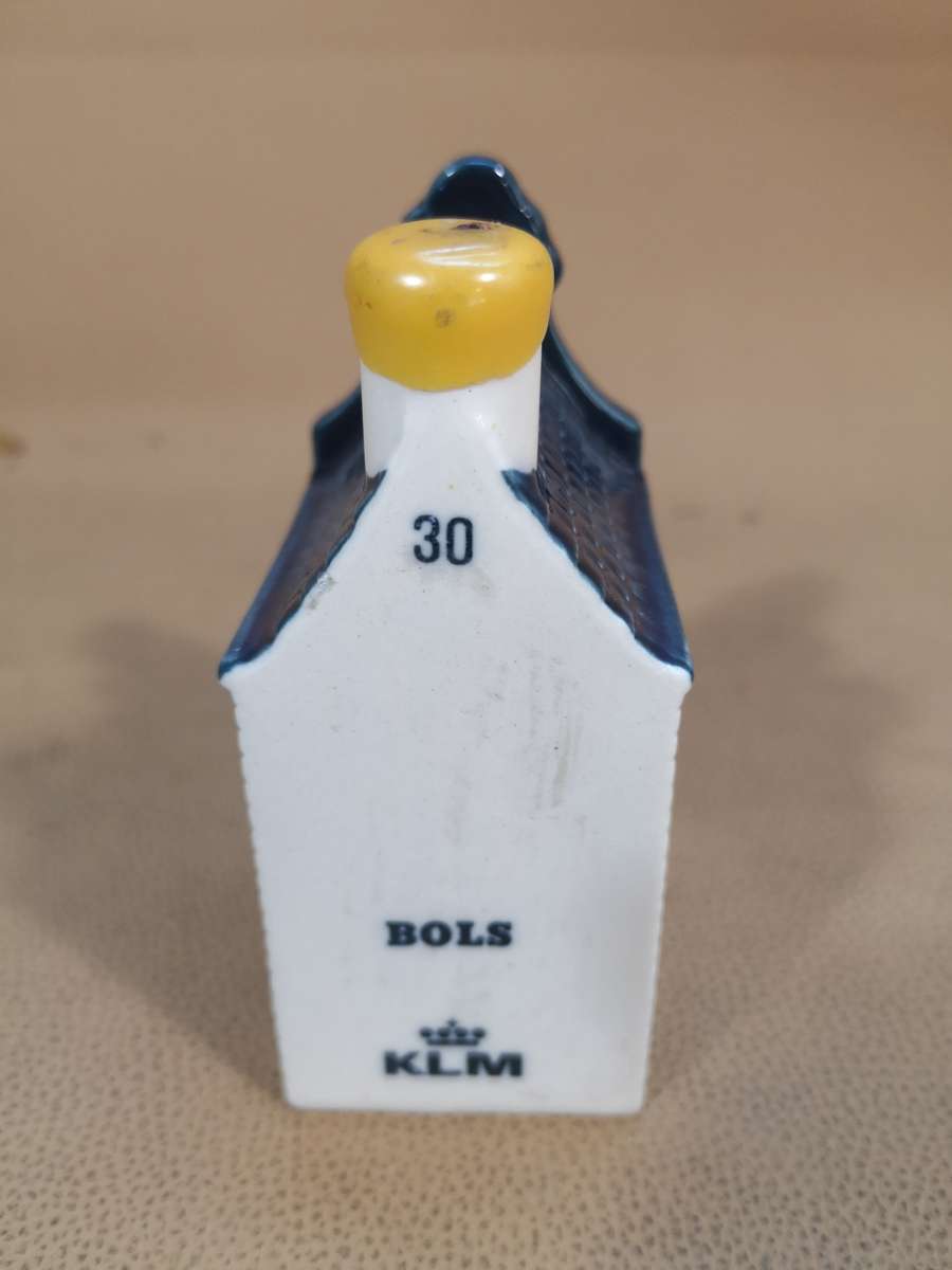 Vintage KLM Airlines Souvenir Bols Delft House #30 (Sealed Full)