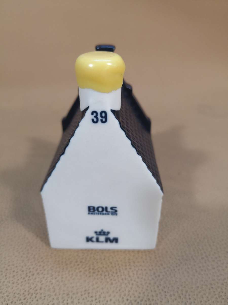 Vintage KLM Airlines Souvenir Bols Delft House #39 (Sealed Full)