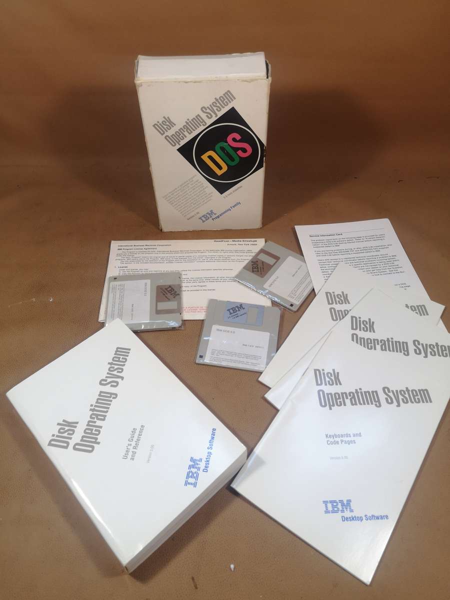 Vintage 1992 DOS 5.0 Disk Operating System Complete in Box IBM 3.5 Inch Diskettes (Still In Plastic)
