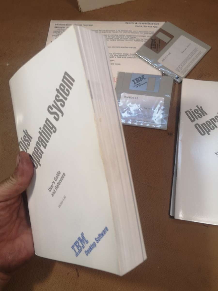 Vintage 1992 DOS 5.0 Disk Operating System Complete in Box IBM 3.5 Inch Diskettes (Still In Plastic)