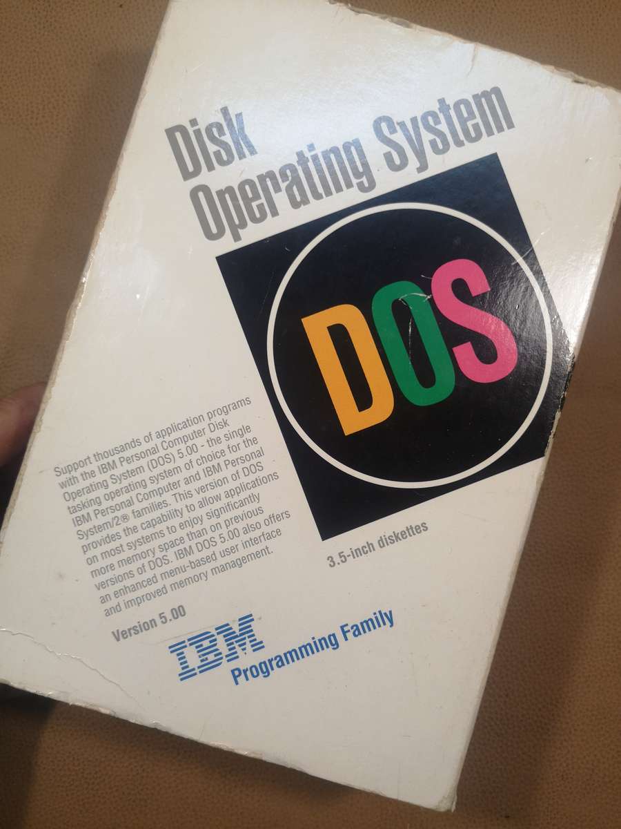 Vintage 1992 DOS 5.0 Disk Operating System Complete in Box IBM 3.5 Inch Diskettes (Still In Plastic)