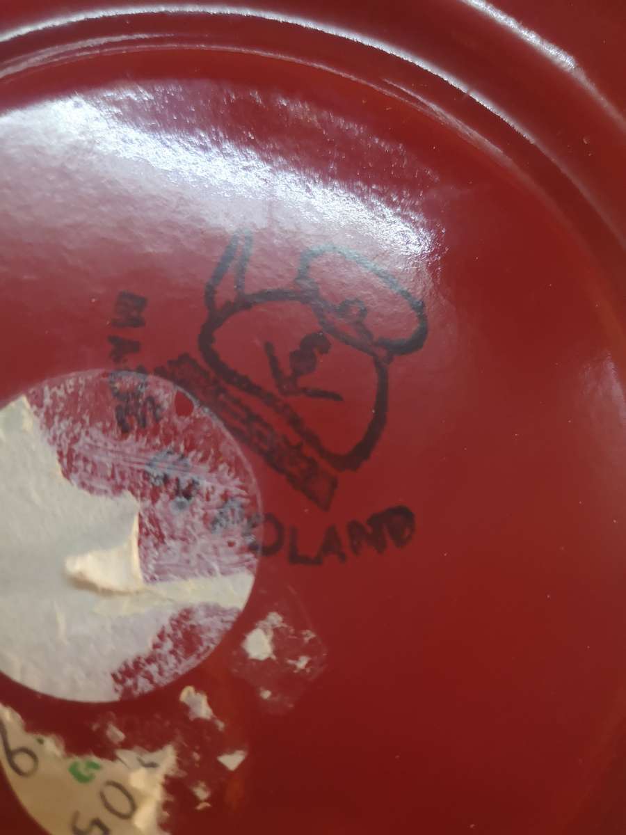 Magnificent Vintage Red 8 Pce Enamel Tea Set - Made in Poland